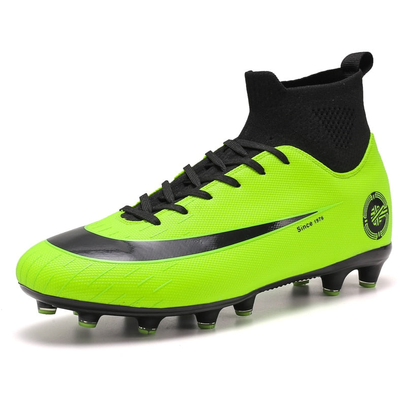 White Golden Men Football Boots High Ankle Soccer Shoe Women Soft Groud Man Football Shoes Botas De Futbol Socks Cleats Training